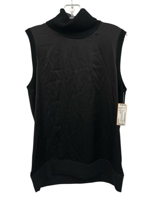 Elie Tahari Size M Black Merino Wool & Silk Sleeveless Turtleneck Top Black / M
