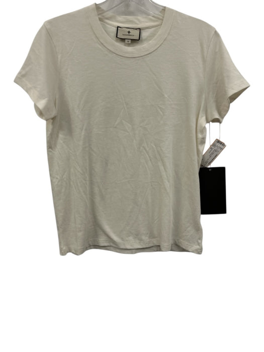 Tuckernuck Size M Cream Cotton T Shirt Short Sleeve Top Cream / M