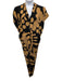 Maria + Cornejo Size 4 Black & Tan Brown Silk Geometric batwing Maxi Dress Black & Tan Brown / 4