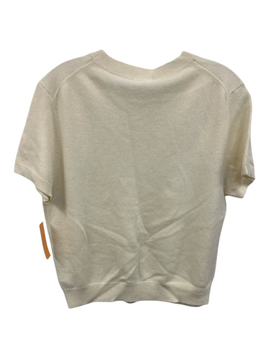 Aritzia Size M Cream Cashmere Short Sleeve Sweater Cream / M
