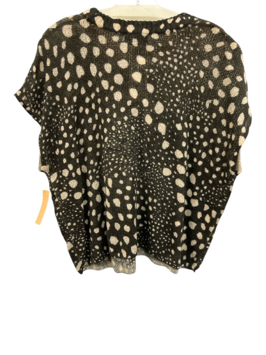 LNA Clothing Size M Brown & Tan Acrylic Blend Dots batwing Short Sleeve Sweater Brown & Tan / M