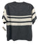 J Crew Size S Gray & White Cashmere Horizontal Stripes Short Sleeve Sweater Gray & White / S