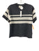 J Crew Size S Gray & White Cashmere Horizontal Stripes Short Sleeve Sweater Gray & White / S