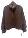 Varley Size M Chocolate Brown Cotton Ribbed Half Zip Long Sleeve Pullover Jacket Chocolate Brown / M