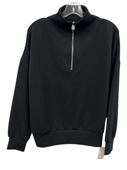 Varley Size S Black Viscose Blend Quarter Zip Long Sleeve Pullover Jacket Black / S