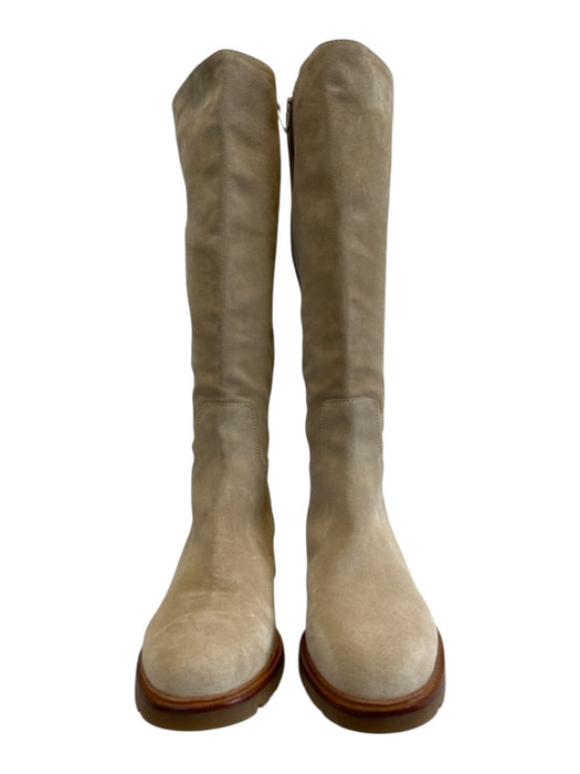 Vince Shoe Size 8 Light Beige Suede Flat Knee High Rubber Sole Boots Light Beige / 8