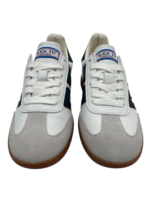 Black 70 Shoe Size 38 White, Navy Blue, Brown Leather Laces Low Top Sneakers White, Navy Blue, Brown / 38