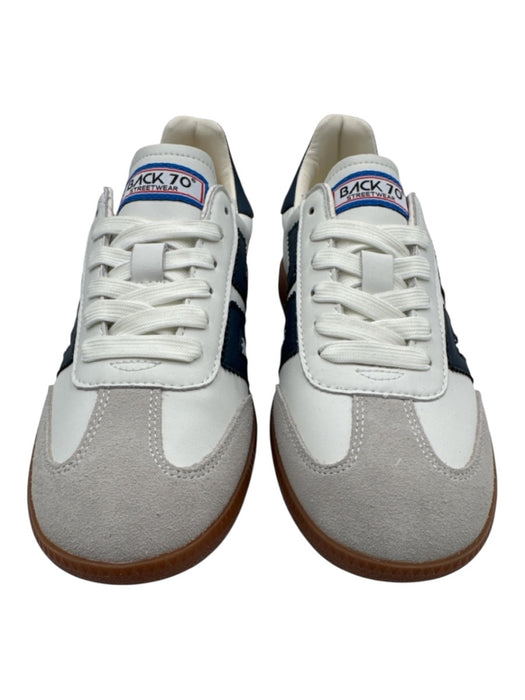 Black 70 Shoe Size 38 White, Navy Blue, Brown Leather Laces Low Top Sneakers White, Navy Blue, Brown / 38