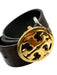 Tory Burch Gold, Brown, Black Metal & Leather Gold hardware Logo Belts Gold, Brown, Black / S