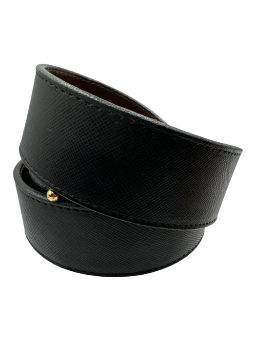 Tory Burch Gold, Brown, Black Metal & Leather Gold hardware Logo Belts Gold, Brown, Black / S