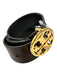 Tory Burch Gold, Brown, Black Metal & Leather Gold hardware Logo Belts Gold, Brown, Black / S