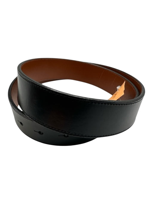 No Brand Black & Brown Leather Reversible no buckle Belts Black & Brown / M