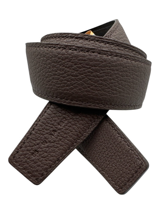 Hermes Brown & Black Leather Reversible Belts Brown & Black / 85