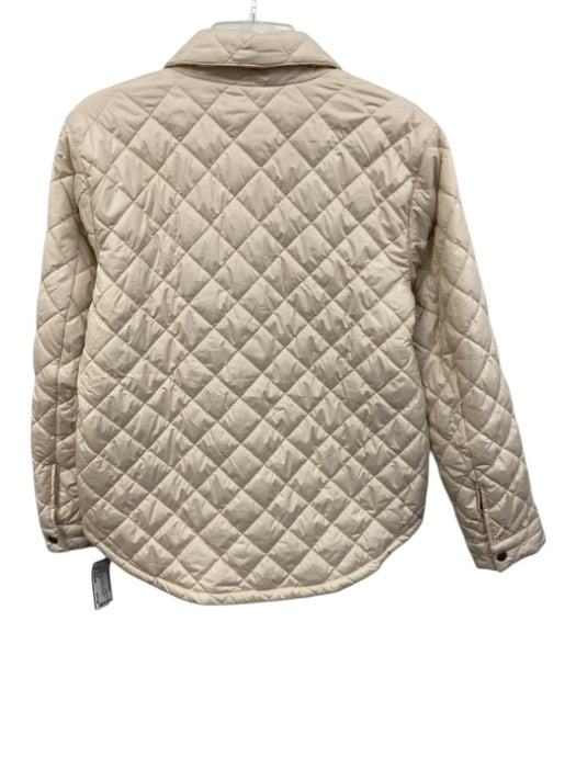 J Society Size Medium Beige Polyester Long Sleeve Quilted Pockets Jacket Beige / Medium