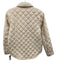 J Society Size Medium Beige Polyester Long Sleeve Quilted Pockets Jacket Beige / Medium