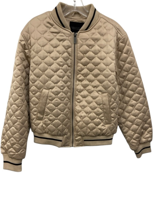 Sanctuary Size Small Beige & Black Polyester Long Sleeve Quilted Striped Jacket Beige & Black / Small