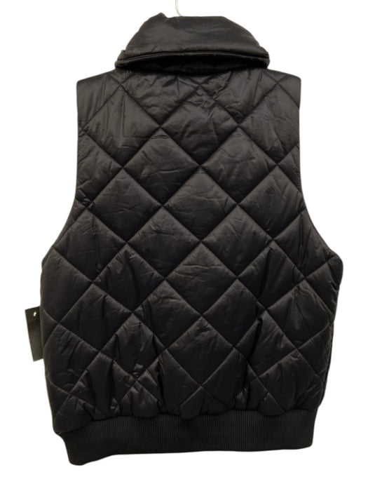 Tuckernuck Size Small Black Polyester Zip Front Quilted Mock Neck Pockets Vest Black / Small
