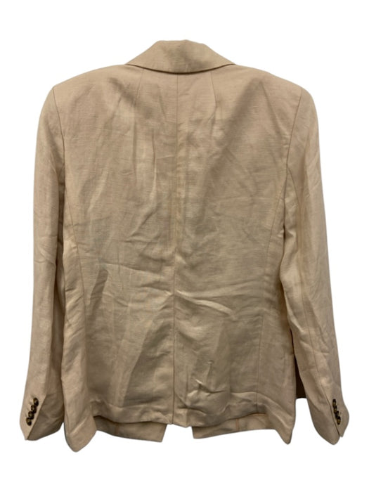 J Crew Size 6/4 Beige Linen Blend Cuffed One Button Flap Pockets Short Set Beige / 6/4