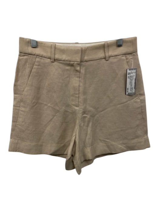 J Crew Size 6/4 Beige Linen Blend Cuffed One Button Flap Pockets Short Set Beige / 6/4
