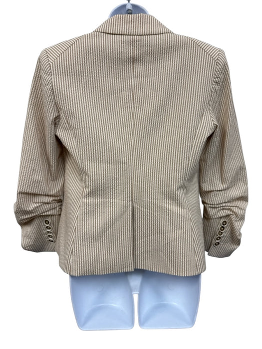 Veronica Beard Size 6/4 Beige & White Cotton Blend High Rise Short Set Beige & White / 6/4