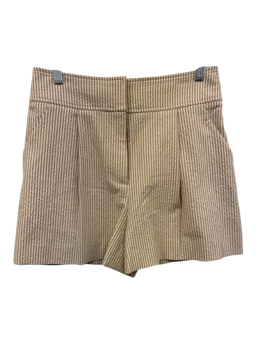 Veronica Beard Size 6/4 Beige & White Cotton Blend High Rise Short Set Beige & White / 6/4