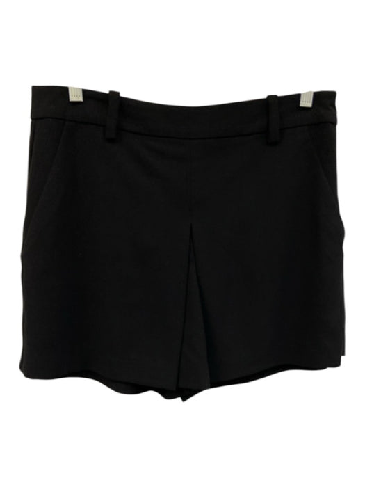 Trina Turk Size 4 Black Polyester Hibiscus Floral Pleated Pockets Shorts Black / 4