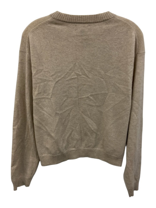 J Crew Size Medium Taupe Gray Cashmere Long Sleeve Knit Ribbed Sweater Taupe Gray / Medium
