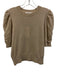 Frame Size Medium Beige Cashmere Short Puff Sleeve Knit Ribbed Sweater Beige / Medium