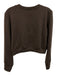 Bleusalt Size 3 Dark Brown Tencel Blend Long Sleeve Cropped Top Dark Brown / 3