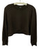 Bleusalt Size 3 Dark Brown Tencel Blend Long Sleeve Cropped Top Dark Brown / 3