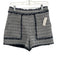 Cinq a Sept Size 6/4 Blue, White, Navy Cotton Blend Long Ruched Sleeve Short Set Blue, White, Navy / 6/4