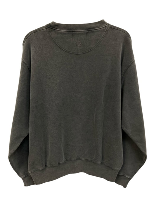 Anine Bing Size Medium Gray & White Cotton Long Sleeve Graphic pull over Sweater Gray & White / Medium