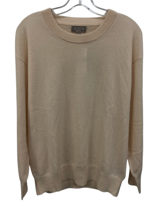 J Crew Size Small Light Beige Cashmere Long Sleeve Knit Ribbed Sweater Light Beige / Small
