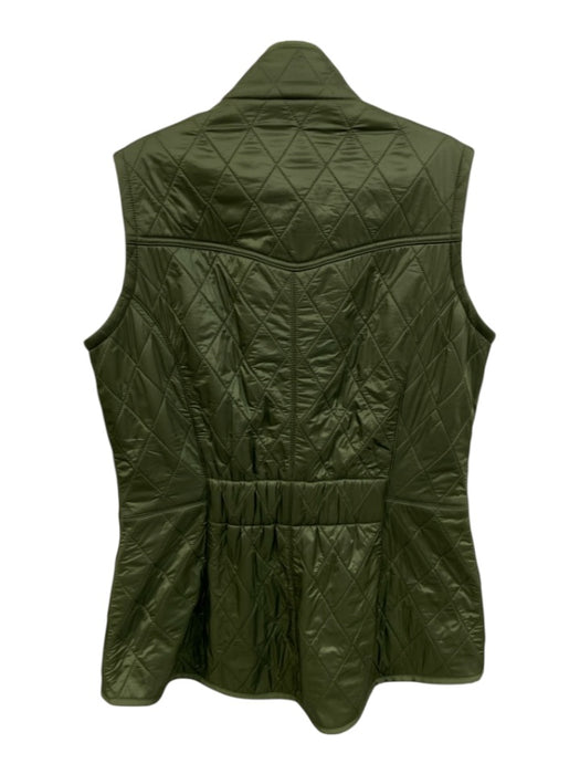 Barbour Size 8 Dark Green Polyamide Snap Button Quilted Double Zipper Vest Dark Green / 8