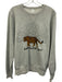 Emerson Fry Size Medium Gray & Brown Cotton Blend Long Sleeve Graphic Sweater Gray & Brown / Medium