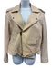 Theory Size Medium Beige Lamb leather Zip Front Pockets Belted Moto Jacket Beige / Medium