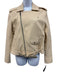 Theory Size Medium Beige Lamb leather Zip Front Pockets Belted Moto Jacket Beige / Medium