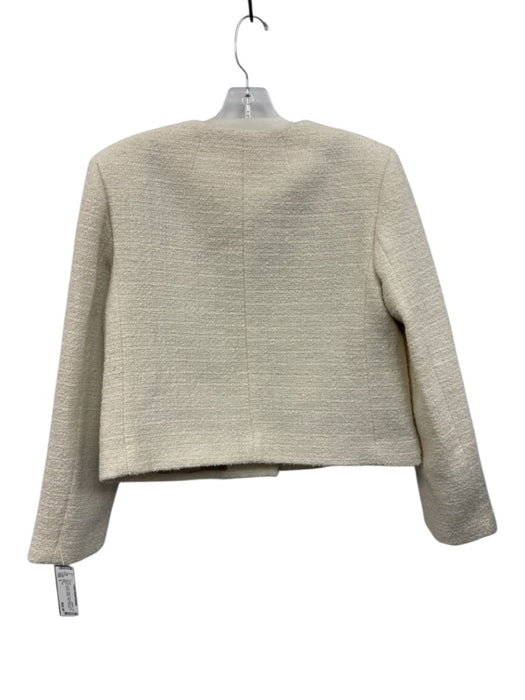 J Crew Size 6 Cream White Wool Blend Long Sleeve Boucle Button Front Jacket Cream White / 6