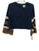 Tuckernuck Size M/L Navy, White, Brown Cotton Long Wide Sleeve eyelet Skirt Set Navy, White, Brown / M/L