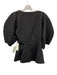 Apiece Apart Size Small Black Rayon Blend Short Puff Sleeve Scoop Neck Top Black / Small