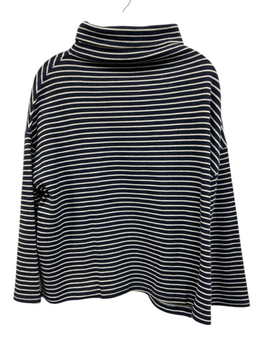 Emerson Fry Size Medium Navy & white Cotton Long Sleeve Striped Funnel Neck Top Navy & white / Medium