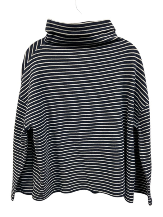 Emerson Fry Size Medium Navy & white Cotton Long Sleeve Striped Funnel Neck Top Navy & white / Medium