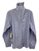 KMJ Size Medium Blue Cotton Blend Long Sleeve Ruffle Neckline Button Front Top Blue / Medium