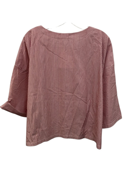 Suzie Kondi Size Medium Red & White Cotton Long Sleeve Striped cuffed sleeve Top Red & White / Medium