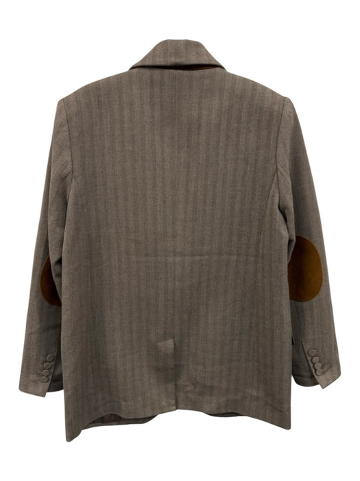 Tuckernuck Size Small Brown Polyester Blend Long Sleeve Chevron Stripe Jacket Brown / Small