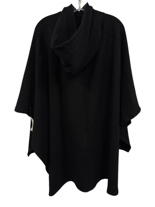 Bleusalt Size One Size Black Modal Blend Hood Poncho Sweater Black / One Size