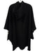Bleusalt Size One Size Black Modal Blend Hood Poncho Sweater Black / One Size