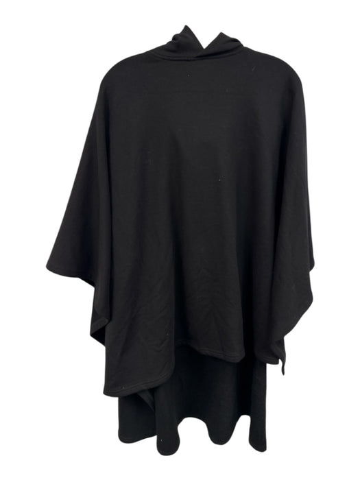 Bleusalt Size One Size Black Modal Blend Hood Poncho Sweater Black / One Size