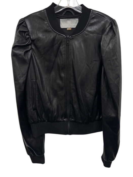 Tart Collections Size Medium Black Polyurethane Faux Leather Zip Front Jacket Black / Medium