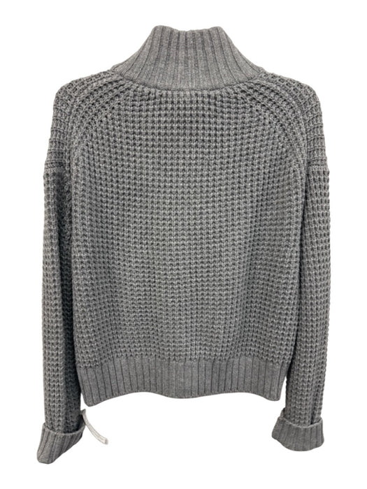White + Warren Size Medium Gray Nylon Blend Long Sleeve Waffle Knit Sweater Gray / Medium